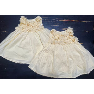 Baby GAP Casual spring yellow bright twin girls Dresses 6-12 Months
